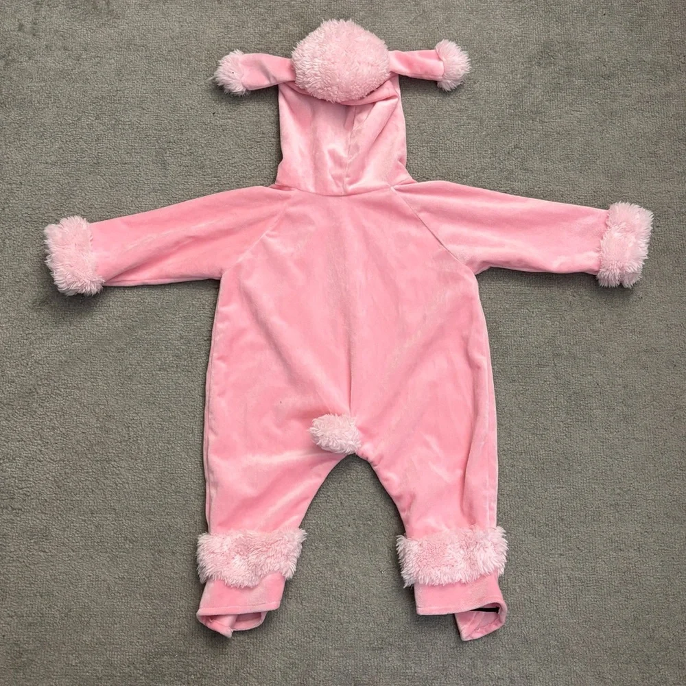 Poodle Jumpsuit Romper Halloween Dress Up Costume Pink Fluffy Poofy Infant Baby